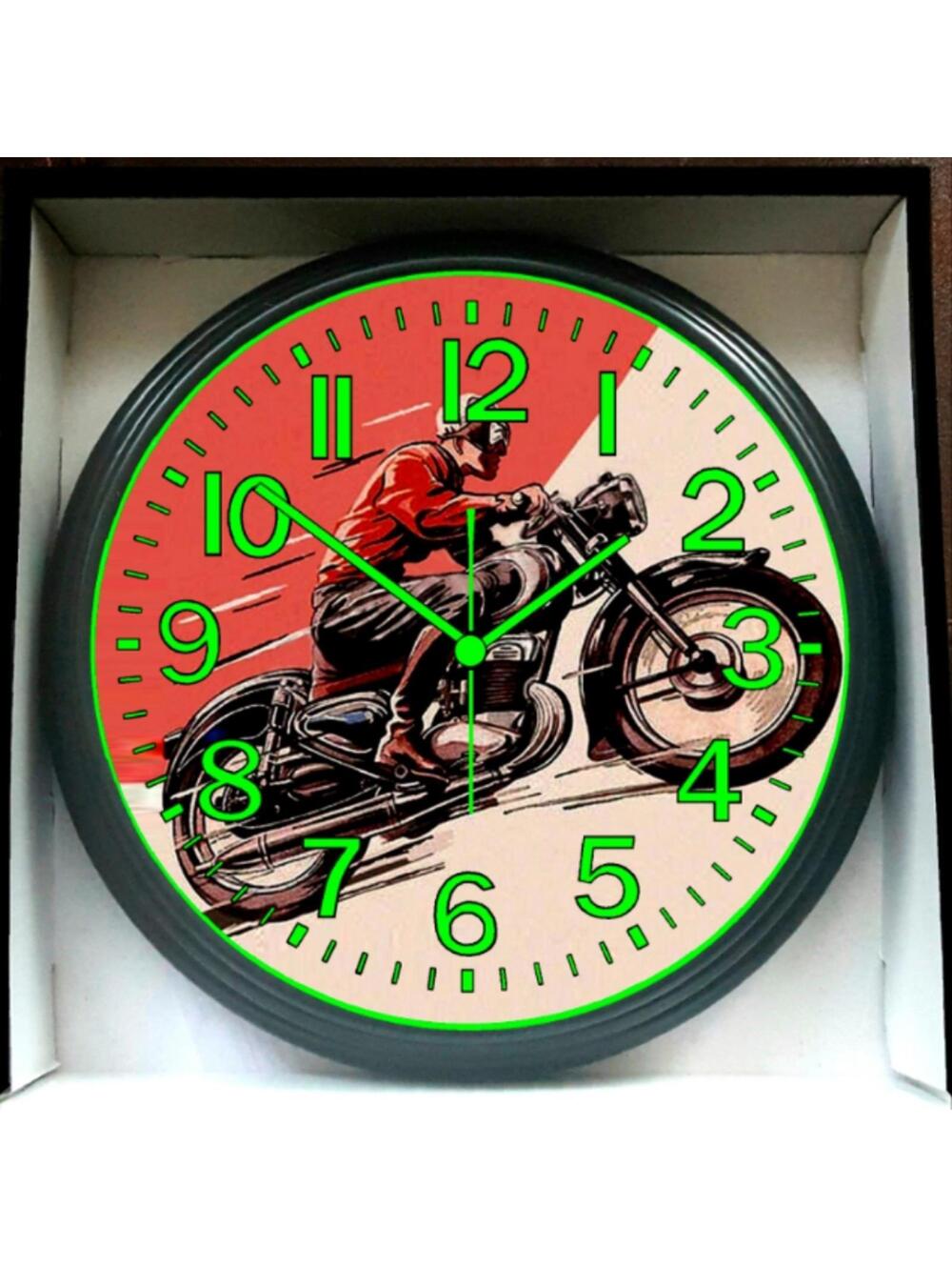 Triumph BSA Norton 1940 - 1960s Flat Track Racing Glow In The Dark Wall Clock Ne